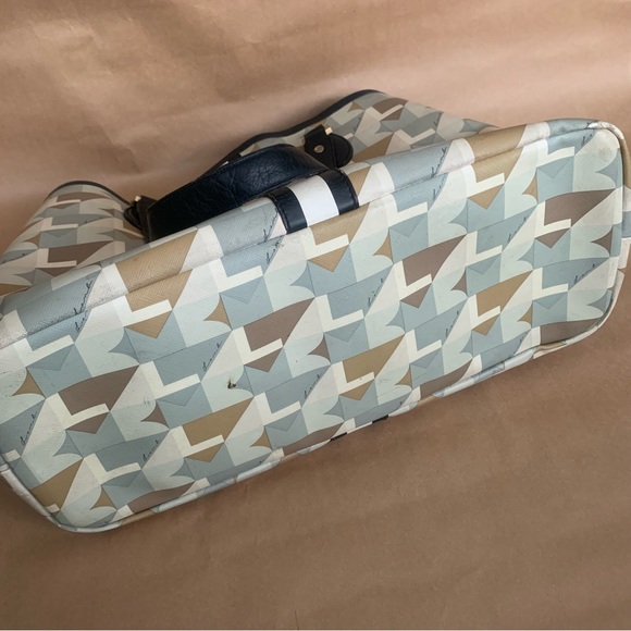 L.A.M.B. GWEN STEFANI Geometric XL Coated Canvas Satchel TOTE BAG - Picture 9 of 9